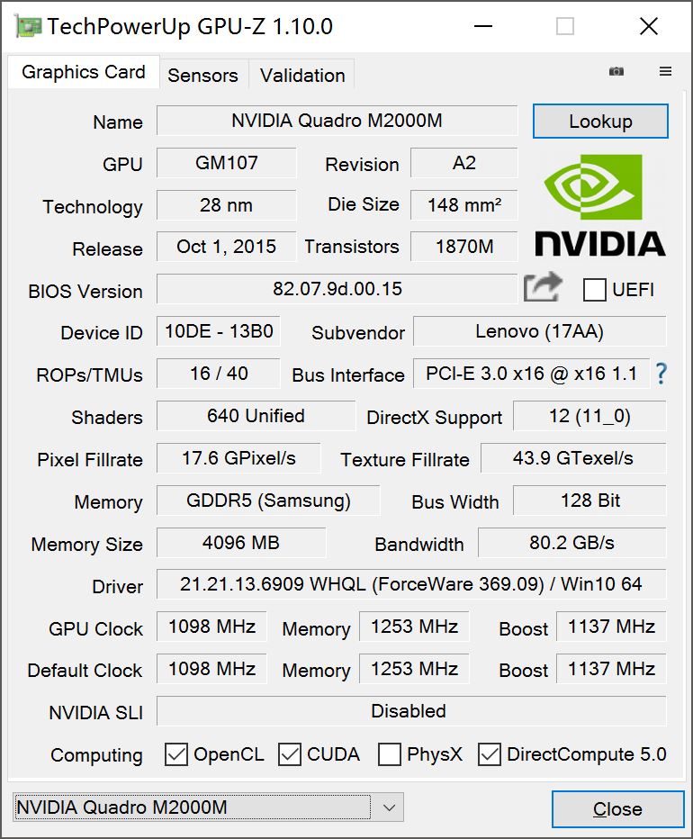 quadro显卡gpu-z参数